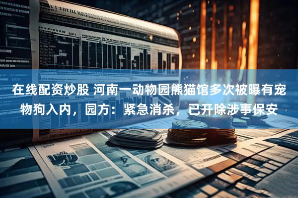 在线配资炒股 河南一动物园熊猫馆多次被曝有宠物狗入内，园方：紧急消杀，已开除涉事保安