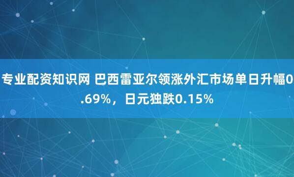 专业配资知识网 巴西雷亚尔领涨外汇市场单日升幅0.69%，日元独跌0.15%